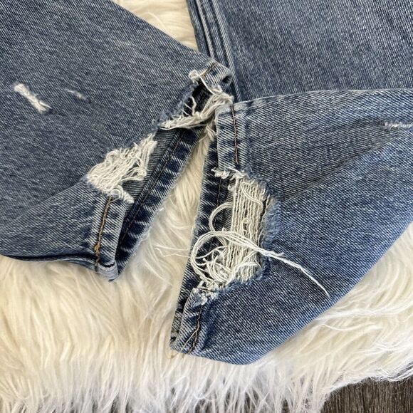 Abercrombie & Fitch Womens High Rise Jeans Size 26/2S Denim Blue Distressed - Picture 4 of 8